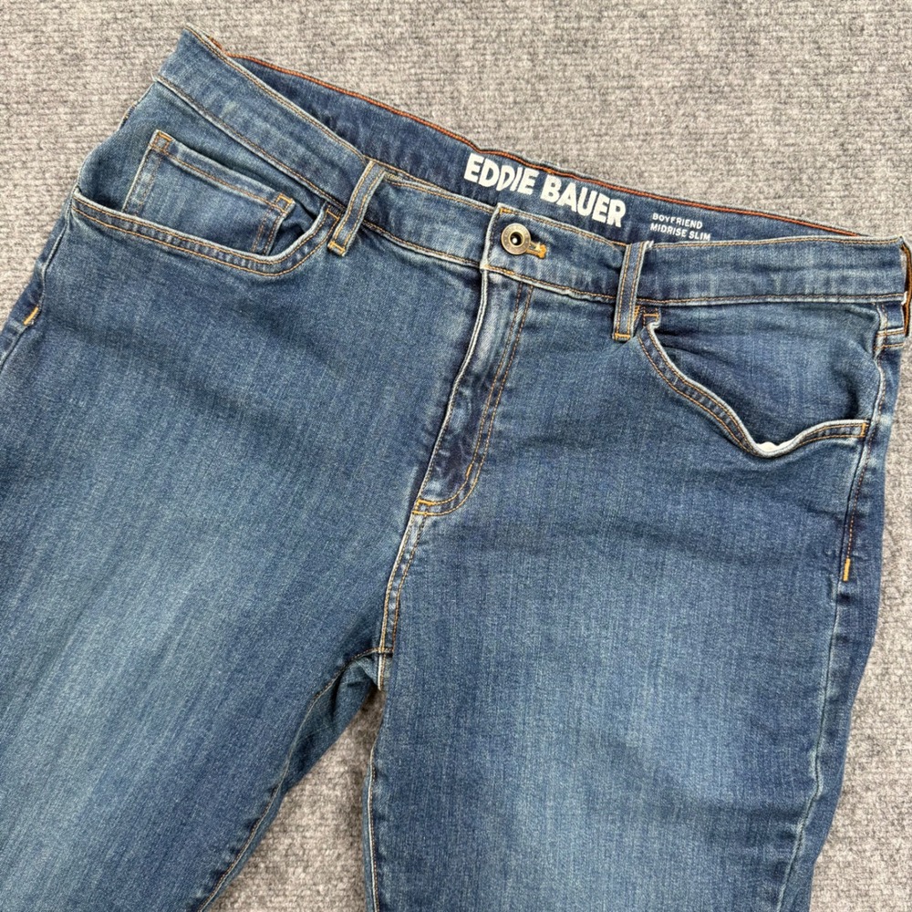 Eddie Bauer Boyfriend‎ Midrise Slim Jeans Size 12 Blue Denim Women's